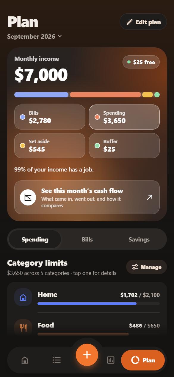 Zenify's Plan screen